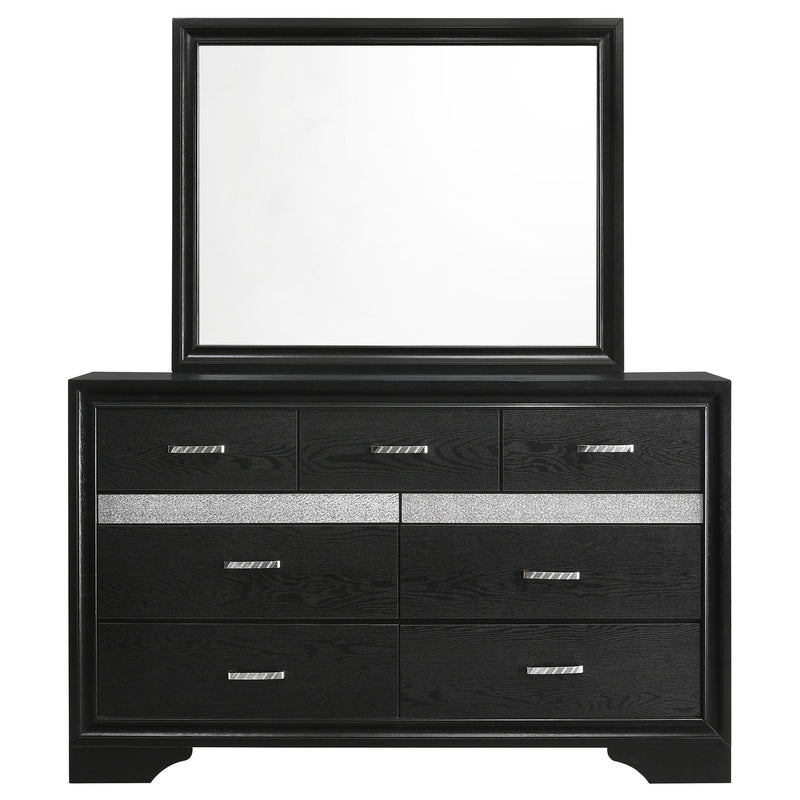 Miranda 7-drawer Dresser with Mirror Black - detail 3