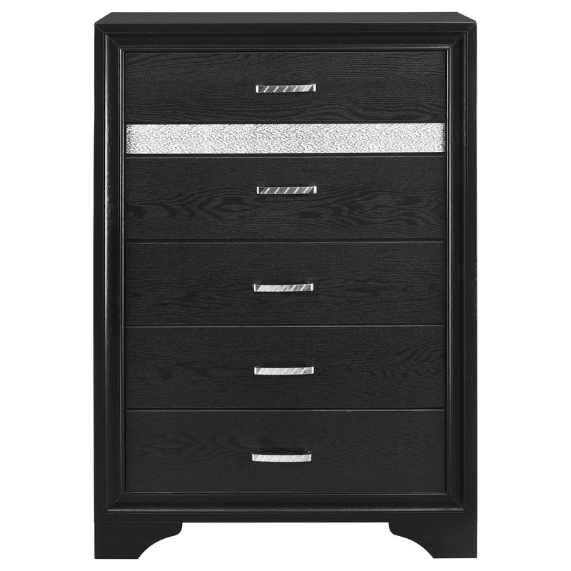 Miranda 6-drawer Bedroom Chest Black - detail 3