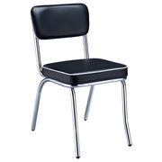 Retro Upholstered Dining Side Chair Black (Set of 2) - detail 3