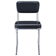 Retro Upholstered Dining Side Chair Black (Set of 2) - detail 4