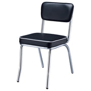 Retro Upholstered Dining Side Chair Black (Set of 2) - detail 5