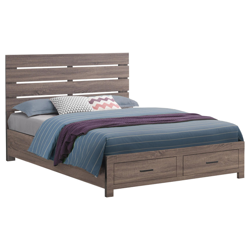 Brantford Wood Queen Storage Panel Bed Barrel Oak - detail 3