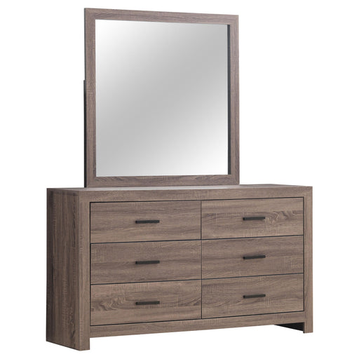 Brantford 6-drawer Dresser with Mirror Barrel Oak - alternate view