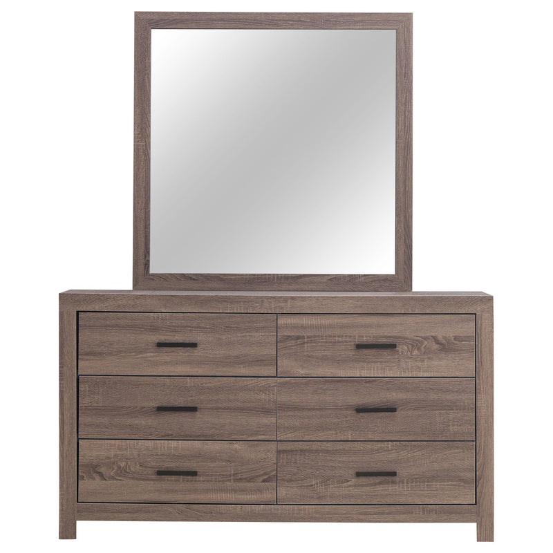 Brantford 6-drawer Dresser with Mirror Barrel Oak - detail 3