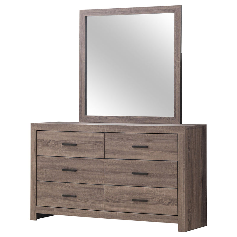 Brantford 6-drawer Dresser with Mirror Barrel Oak - detail 4