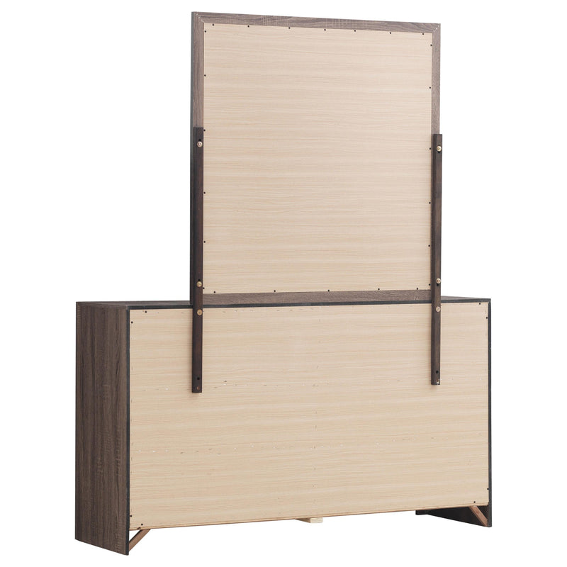 Brantford 6-drawer Dresser with Mirror Barrel Oak - detail 6