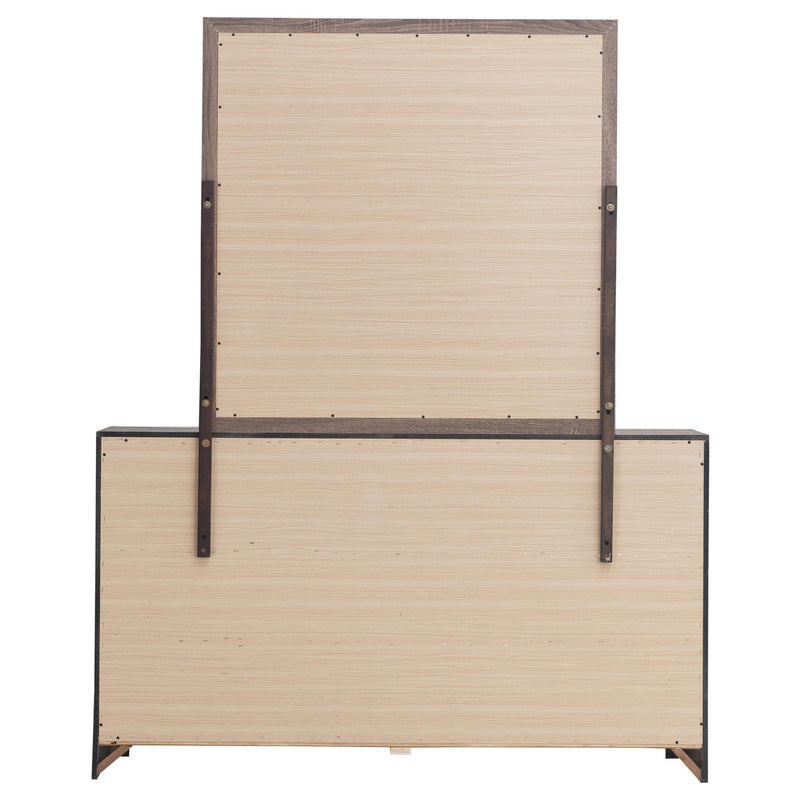 Brantford 6-drawer Dresser with Mirror Barrel Oak - detail 7