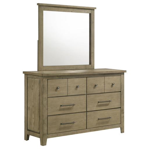 Hazlewood 6-drawer Bedroom Dresser with Mirror Vineyard Oak - alternate view