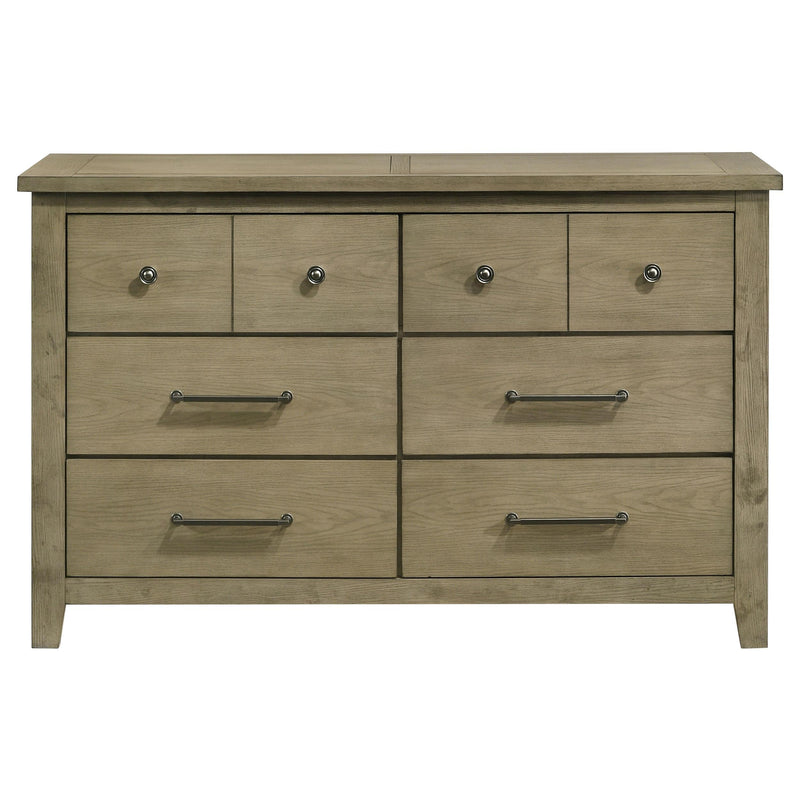 Hazlewood 6-drawer Bedroom Dresser Cabinet Vineyard Oak - detail 3