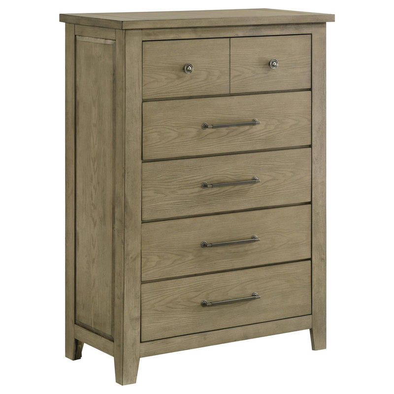 Hazlewood 5-drawer Bedroom Chest of Drawers Vineyard Oak - alternate view