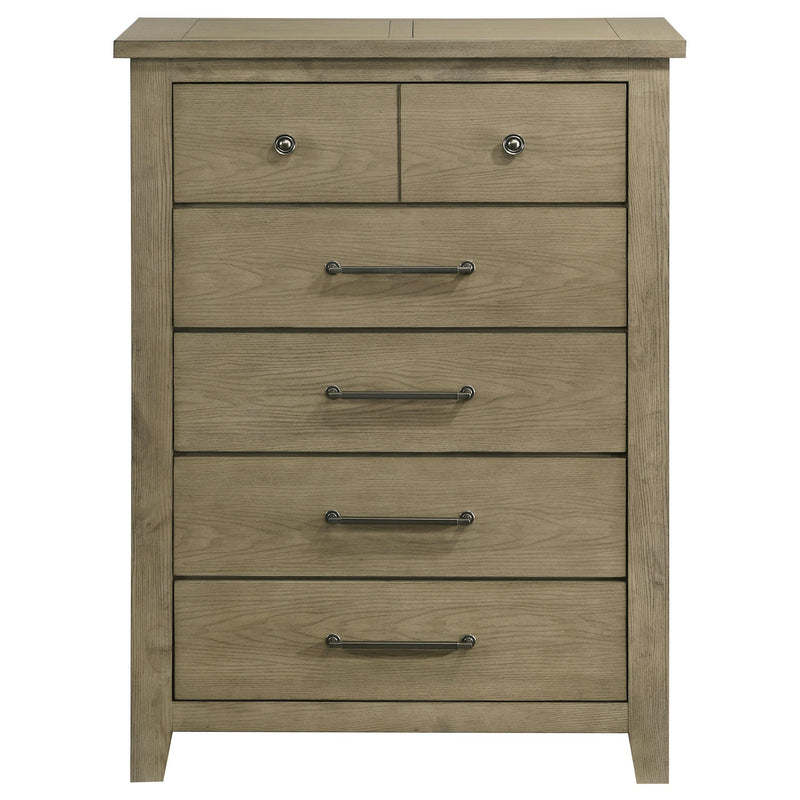 Hazlewood 5-drawer Bedroom Chest of Drawers Vineyard Oak - detail 3