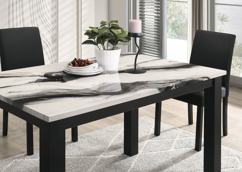 Resia Dining Table - Faux Marble Brown
