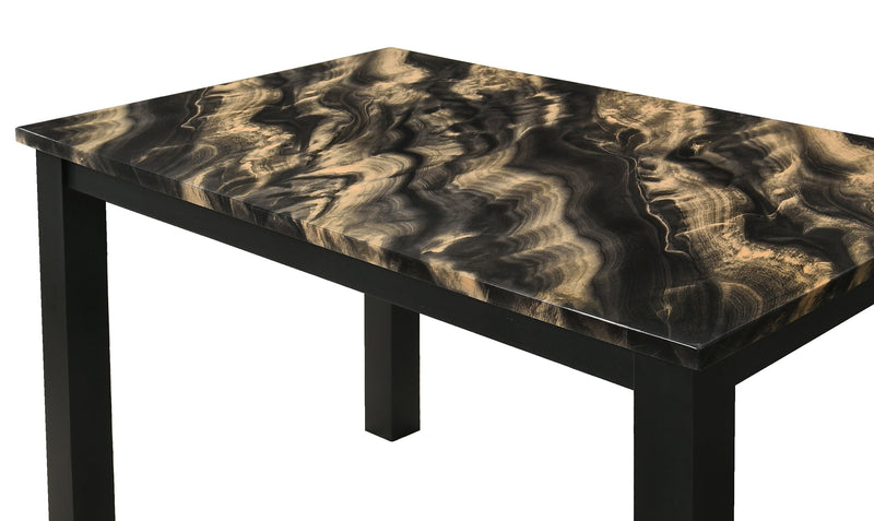 Resia Dining Table - Faux Marble Gold/Black