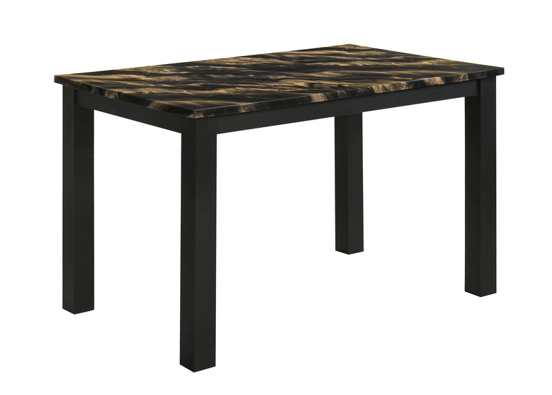 Resia Dining Table - Faux Marble Gold/Black