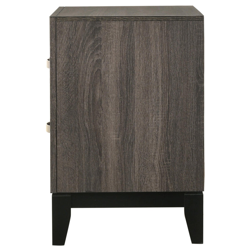 Watson 2-drawer Nightstand Grey Oak - detail 4