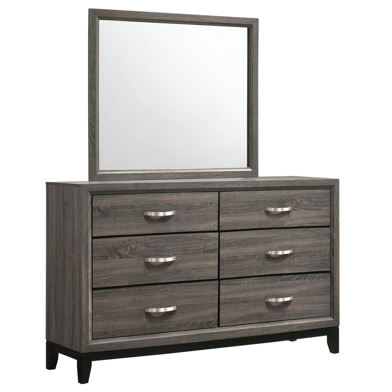 Watson 6-drawer Dresser with Mirror Grey Oak - alternate view