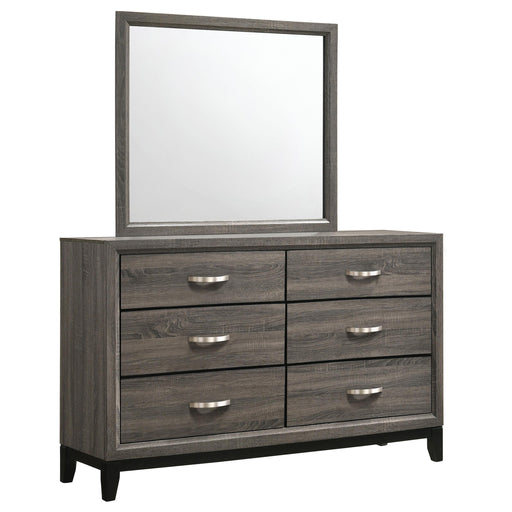 Watson 6-drawer Dresser with Mirror Grey Oak - alternate view