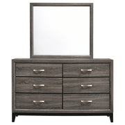 Watson 6-drawer Dresser with Mirror Grey Oak - detail 3