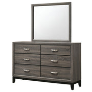 Watson 6-drawer Dresser with Mirror Grey Oak - detail 4