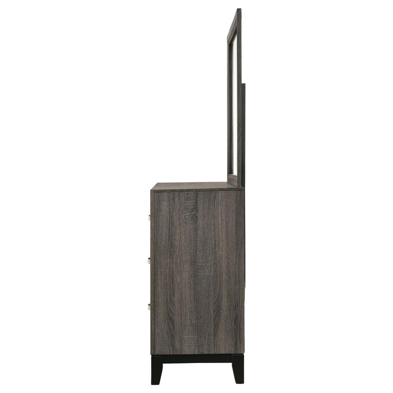 Watson 6-drawer Dresser with Mirror Grey Oak - detail 5