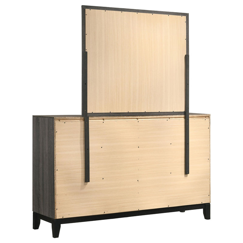 Watson 6-drawer Dresser with Mirror Grey Oak - detail 6