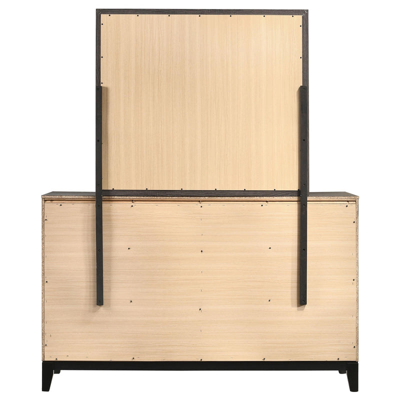 Watson 6-drawer Dresser with Mirror Grey Oak - detail 7