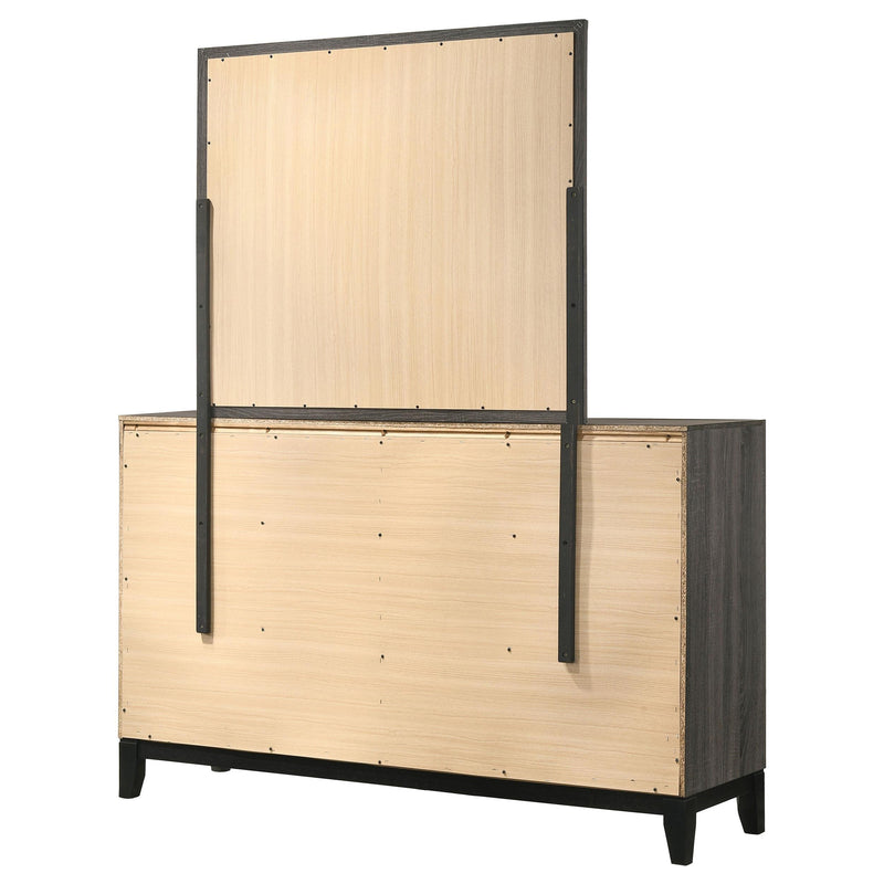 Watson 6-drawer Dresser with Mirror Grey Oak - detail 8