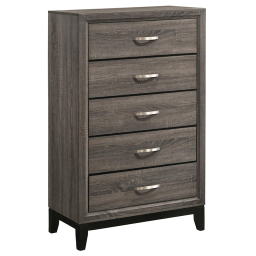 Watson 5-drawer Bedroom Chest Grey Oak - alternate view