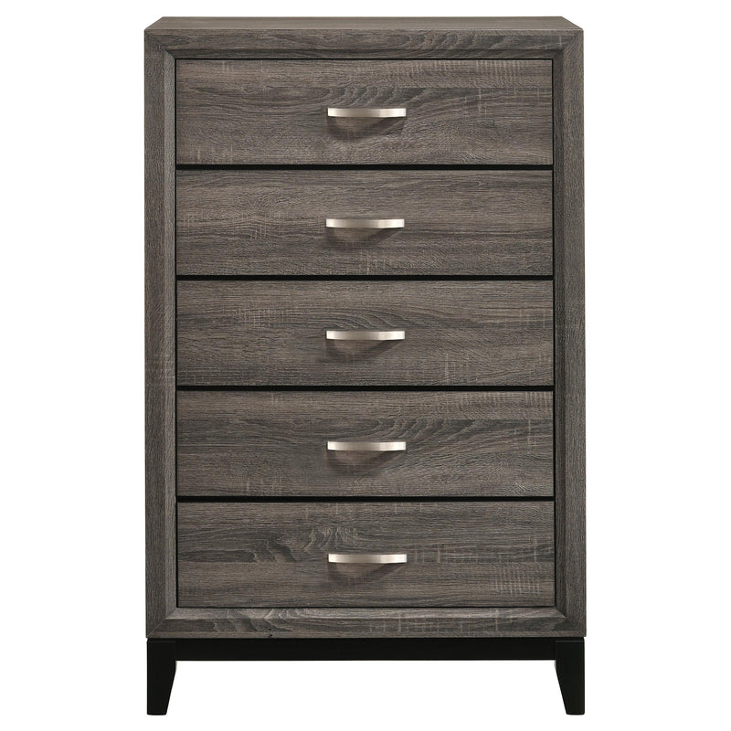 Watson 5-drawer Bedroom Chest Grey Oak - detail 3