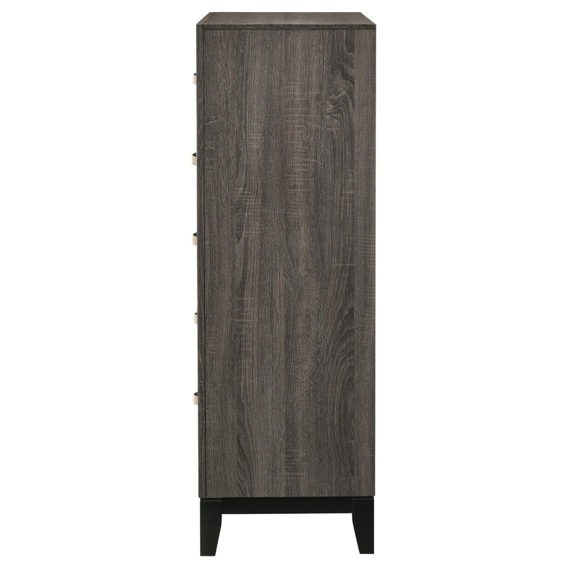 Watson 5-drawer Bedroom Chest Grey Oak - detail 5