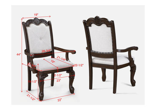 Crownmark Set of 2 Kiera Arm Chairs - Coffee Brown