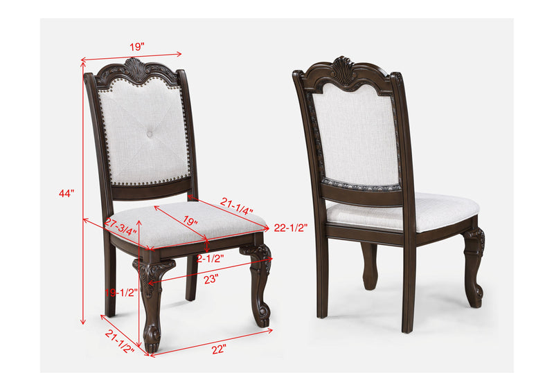 Set of 2 Kiera Side Chairs - Coffee Brown