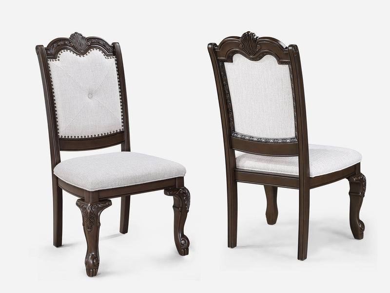 Set of 2 Kiera Side Chairs - Coffee Brown