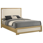 Hyland Wood Queen LED Panel Bed Natural and White - detail 3