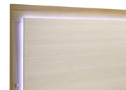 Hyland Wood Queen LED Panel Bed Natural and White - detail 5