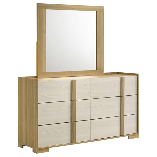 Hyland 6-drawer Dresser with Mirror Natural - alternate view