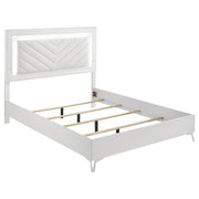 Cassia 5-piece Queen LED Bedroom Set White High Gloss - detail 3