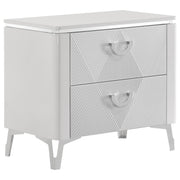 Cassia 5-piece Queen LED Bedroom Set White High Gloss - detail 5