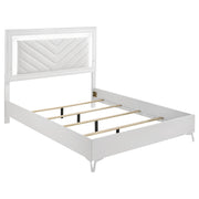 Cassia Queen LED Panel Bed White High Gloss - alternate view