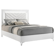 Cassia Queen LED Panel Bed White High Gloss - detail 3