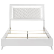 Cassia Queen LED Panel Bed White High Gloss - detail 4