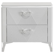 Cassia 2-drawer Nightstand Bedside Table White High Gloss - detail 3