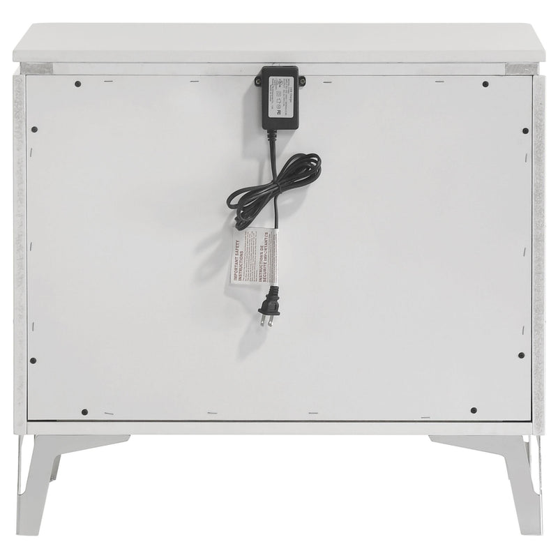 Cassia 2-drawer Nightstand Bedside Table White High Gloss - detail 5