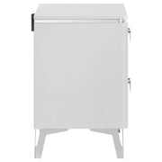 Cassia 2-drawer Nightstand Bedside Table White High Gloss - detail 6