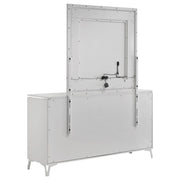 Cassia 6-drawer Dresser Cabinet with Mirror White High Gloss - detail 4