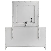 Cassia 6-drawer Dresser Cabinet with Mirror White High Gloss - detail 5