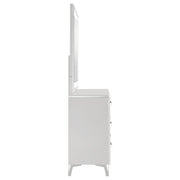 Cassia 6-drawer Dresser Cabinet with Mirror White High Gloss - detail 6
