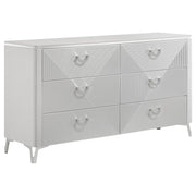 Cassia 6-drawer Bedroom Dresser Cabinet White High Gloss - alternate view