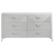Cassia 6-drawer Bedroom Dresser Cabinet White High Gloss - detail 3