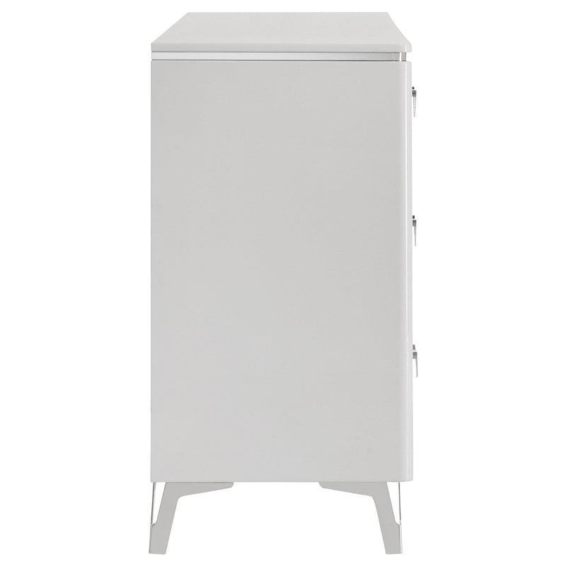 Cassia 6-drawer Bedroom Dresser Cabinet White High Gloss - detail 6